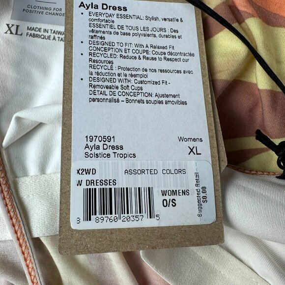 prAna Women's Ayla V-neck Spaghetti Strap Summer Dress Size XL, Solstice Tropics - Picture 10 of 13